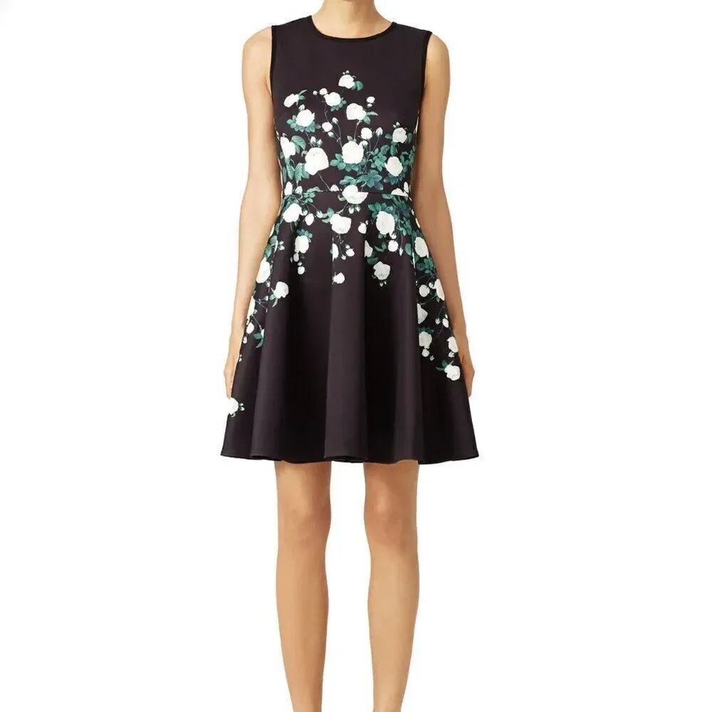 Erin Fetherson Black Woven Garden Dress Sz 12